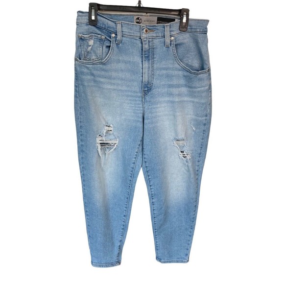 Levi’s SilverTab Mom Jeans Size 31‎ Distressed Light Wash - Picture 1 of 4